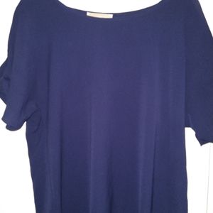 Blue Micheal Kors blue silky shirt. Short sleeve .